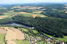 View over Trausnitz towards Oberpierlhof (left edge, 2013)