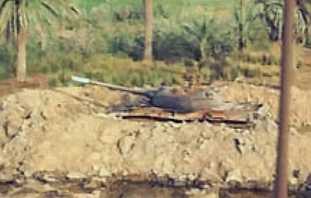 Iraqi Type 69-QM tank destroyed near Nasiriyah hospital