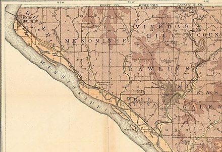 Geologic map of Galena area with the location of key mines noted.