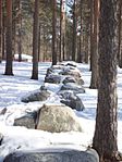 55 meter long double-line of double-boulders av Richard Nonas