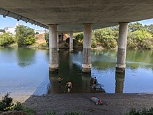 Locals enjoy fishing in the Sacramento Deep Water Ship Channel under the Daniel C. Palamidessi Bridge (Industrial Blvd.)