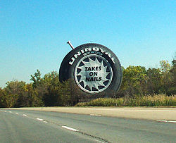 Along Interstate 94 in Allen Park, Michigan, early 2000s Uniroyal tire1.jpg