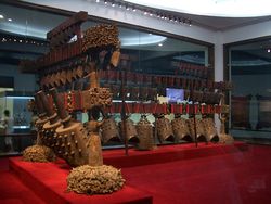 Set of bronze bells (Bianzhong) from the tomb of Marquis Yi of Zeng, 433 BC. VM 4732 Hubei Provincial Museum - bianzhong set.jpg