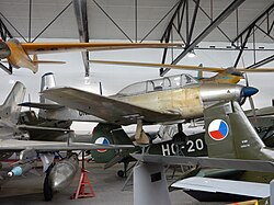 VZLU TOM-8 trainer aircraft in the Kbely Aviation Museum in Prague