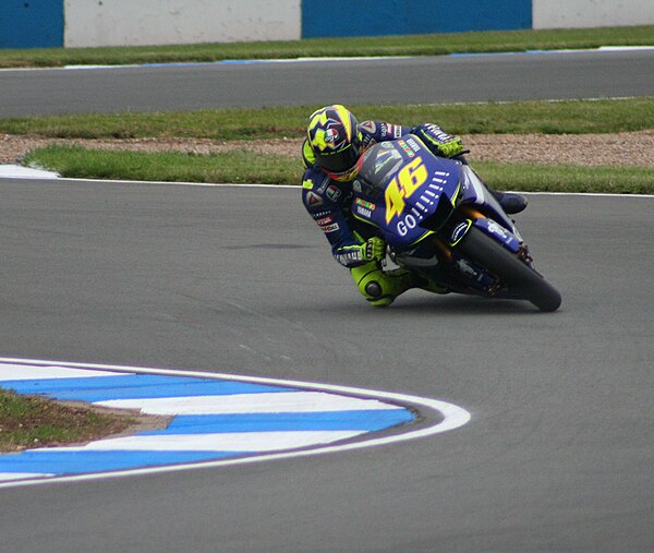 Valentino Rossi (pictured at Donington Park) became the MotoGP World Champion