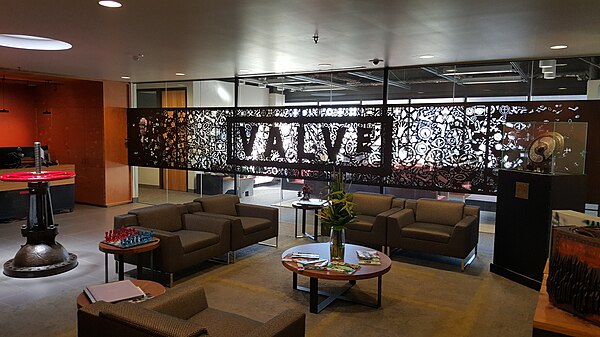 The lobby of Valve's former offices in Bellevue, Washington