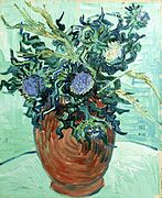 Vase with flowers and thistles (F599)