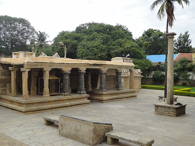Image: View of open entrance mantapa in the Kolarmma Temple at Kolar