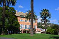 La vista frontale di Villa Grimaldi, dal parco di Nervi