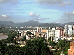 Downtown Fabriciano, with neighbour city Timóteo visible in the horizon.