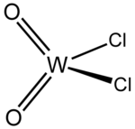 Structural formula of tungsten (VI) dioxide dichloride