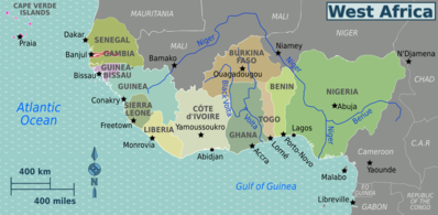 西アフリカの地図