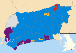 West Sussex County Council hasil pemilu 2013.svg