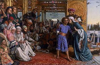 William Holman Hunt - La Verdikto de la Savanto en la Temple.jpg