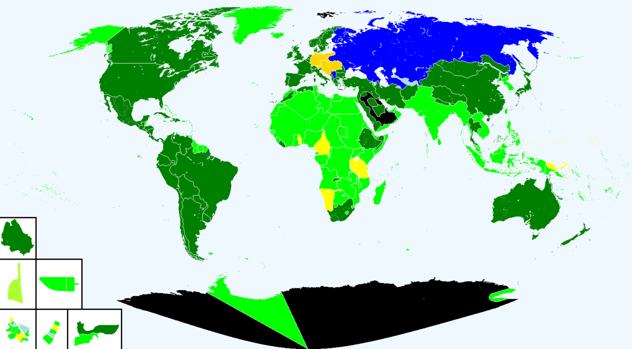 World War I on 1 August 1914:
Countries of the Allies / Entente Powers
Colonies, occupations, protectorates, and territories of the Allies / Entente Powers
Countries of the Central Powers
Colonies, protectorates, and territories of the Central Powers
Condominiums between the German Realm and Kingdom of Belgium
Neutral colonies, condominiums, protectorates, and territories
Neutral countries and non-state actors
Stateless territory World War I on 1 August 1914.png