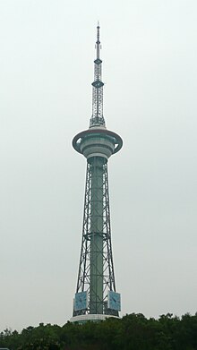 Zhuzhou Television Tower, example of a lattice tower with a solid core, nearly a dozen of which were built in China throughout the 90's Zhuzhou Tower 1.jpg