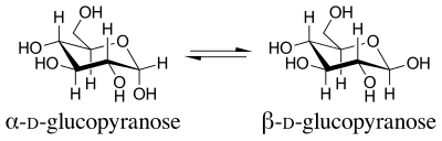 The a- and b-anomers of D-glucopyranose. A- and b-D-glucopyranose.svg