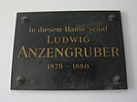 Ludwig Anzengruber - Gedenktafel