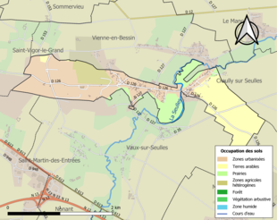 Barevná mapa znázorňující využití půdy.