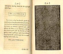 Laurence Sterne, Tristram Shandy, vol.6, pp. 70-71 (1769) 1769 Laurence Sterne Tristram Shandy v6 p70.jpg