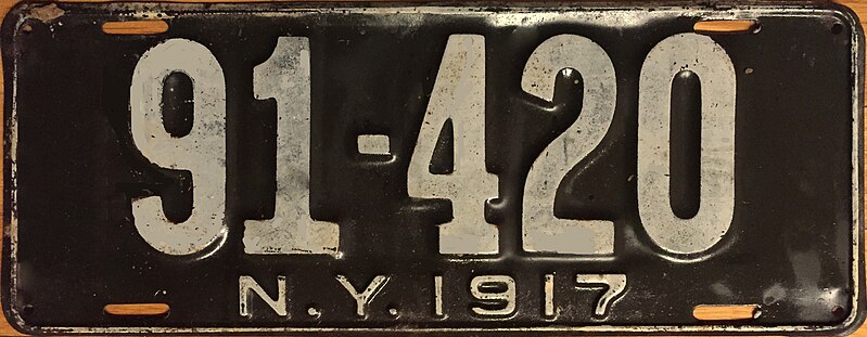 File:1917 New York license plate.JPG