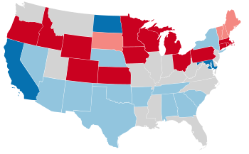 Résultats des élections au poste de gouverneur des États-Unis de 1938 map.svg