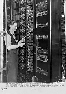 A switchman works on a two-digit translator type sender. 2-digit-panel-sender.jpg