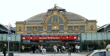 Halle's main train station (Hauptbahnhof)