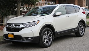 Honda CR-V two-row compact crossover, built on a C-segment platform, with three-row seating optional in several markets