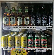A selection of beers on sale in Fiji 2019-01-28 Local beer for sale at Fiji.jpg