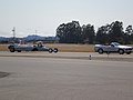 Being towed on runway