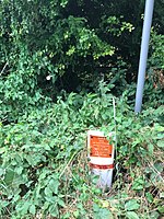 A plastic NTS gas marker post in the UK