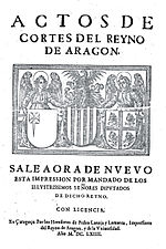 Miniatura para Cortes del Reino de Aragón