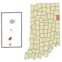 Adams County Indiana Incorporated and Unincorporated areas Berne Highlighted.svg