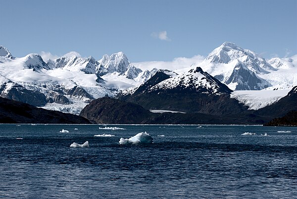 Ainsworth Bay and Marinelli Glacier, Chile