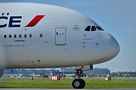 Jätte Airbus A380 på Toulouse flygplats