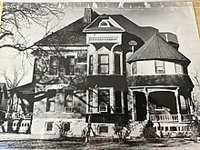 View of the south face of the Amidon House around 1945.