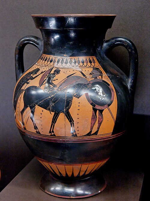 Warrior's departure; an Athenian amphora dated 550–540 BC