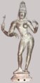 Bronze de la dinastia Txola: el déu Xiva en forma d'Ardhanarīśvara (meitat Xiva, meitat Pàrvati, la seva consort)