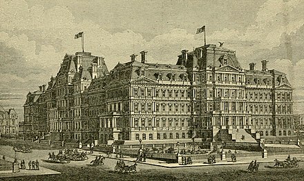 The Eisenhower Executive Office Building, built between 1871 and 1888, was the world's largest office building until being surpassed by The Pentagon in 1943.