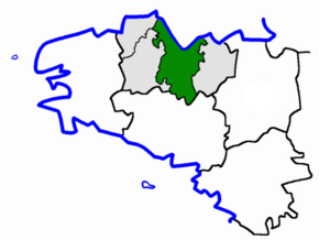 Arrondissement Saint-Brieuc na mapě regionu Bretaň