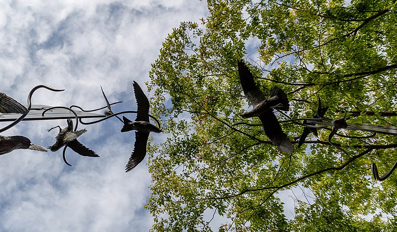 File:Artwork "Diverting. Defending. Birds over the Waimakariri", Ara Institute of Canterbury - Madras Campus, Christchurch, New Zealand 03.jpg