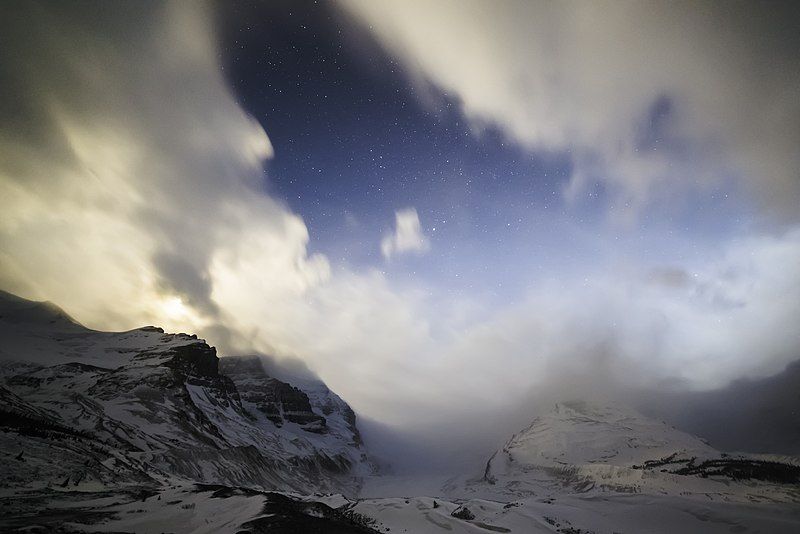 File:Athabasca Glacier and Mt. Athabasca in the Moonlight.jpg