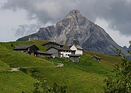 Bürstegg, zomer 2009, met zicht op de Biberkopf