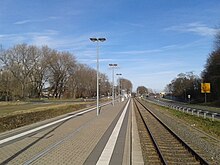 Blick vom Bahnsteigende im Februar 2014