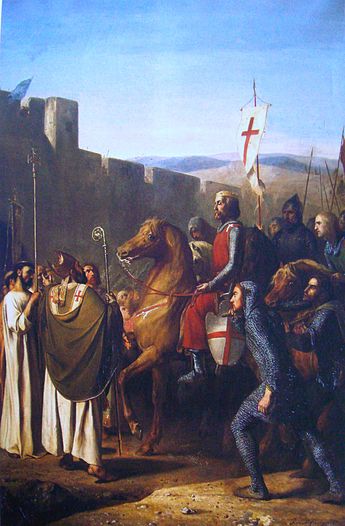 Baldwin of Boulogne entering Edessa in 1098 (history painting by Joseph-Nicolas Robert-Fleury, 1840) Baldwin of Boulogne entering Edessa in Feb 1098.JPG