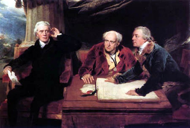Sir Francis Baring (left), with brother John Baring and son-in-law Charles Wall
