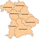 Map of Bavaria: The seven Bezirke Bavarian Admin Districts.jpg