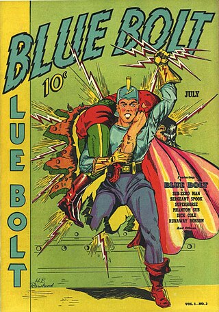 <span class="mw-page-title-main">Blue Bolt</span> Comic book superhero created in 1940