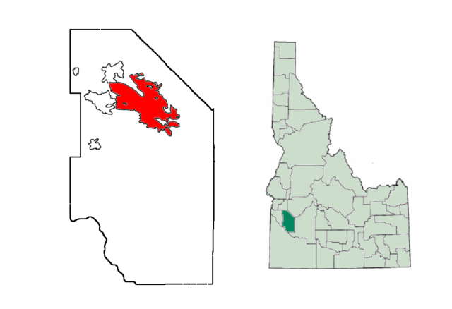 Location of Boise in Ada County, Idaho